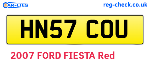 HN57COU are the vehicle registration plates.