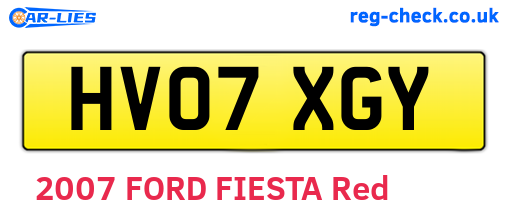 HV07XGY are the vehicle registration plates.