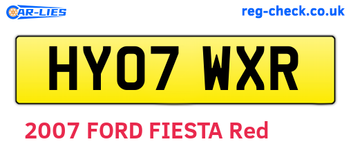 HY07WXR are the vehicle registration plates.