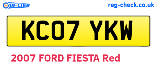 KC07YKW are the vehicle registration plates.