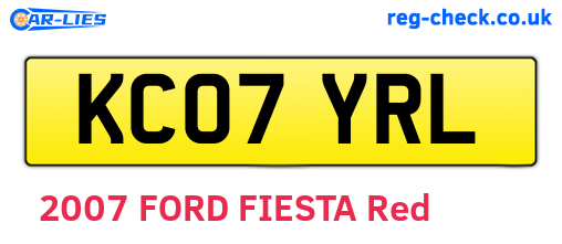 KC07YRL are the vehicle registration plates.