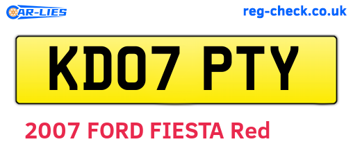 KD07PTY are the vehicle registration plates.