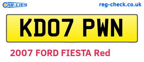 KD07PWN are the vehicle registration plates.