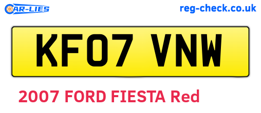 KF07VNW are the vehicle registration plates.