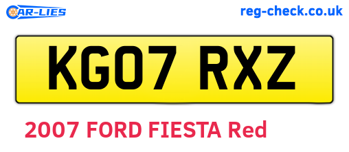 KG07RXZ are the vehicle registration plates.
