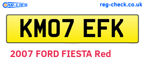 KM07EFK are the vehicle registration plates.