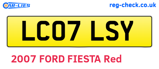 LC07LSY are the vehicle registration plates.