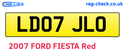 LD07JLO are the vehicle registration plates.
