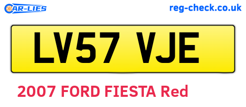 LV57VJE are the vehicle registration plates.