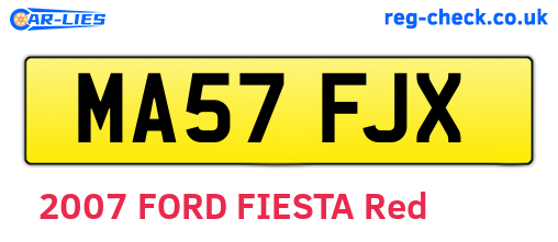 MA57FJX are the vehicle registration plates.