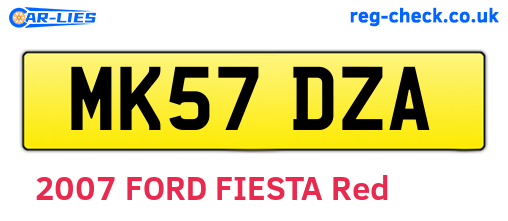 MK57DZA are the vehicle registration plates.