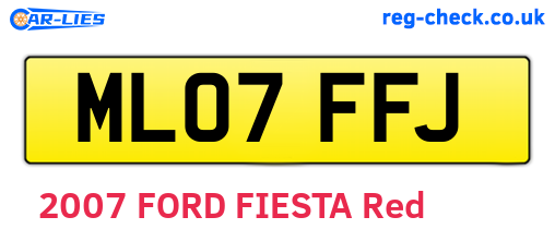 ML07FFJ are the vehicle registration plates.