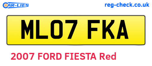 ML07FKA are the vehicle registration plates.