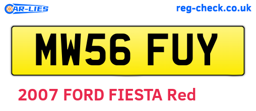 MW56FUY are the vehicle registration plates.