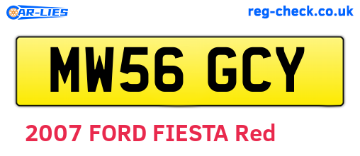 MW56GCY are the vehicle registration plates.