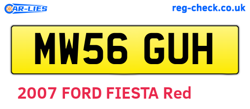 MW56GUH are the vehicle registration plates.