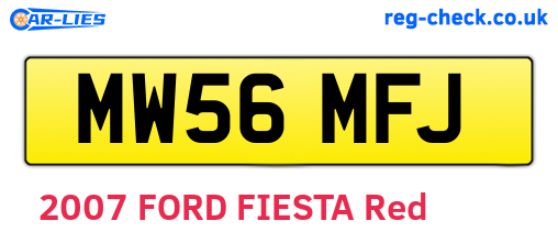 MW56MFJ are the vehicle registration plates.