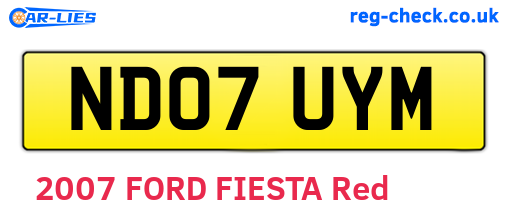 ND07UYM are the vehicle registration plates.