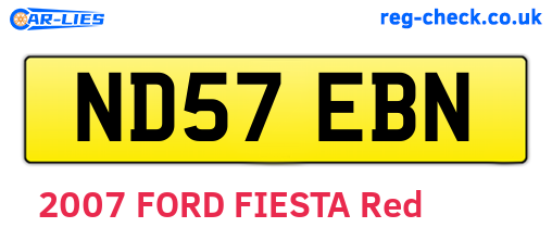 ND57EBN are the vehicle registration plates.