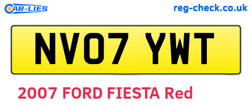 NV07YWT are the vehicle registration plates.