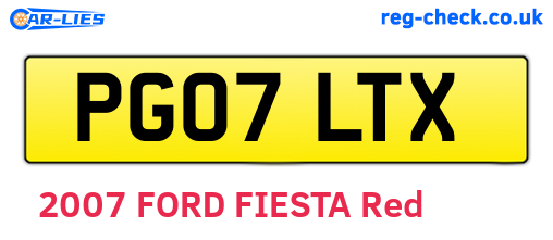 PG07LTX are the vehicle registration plates.