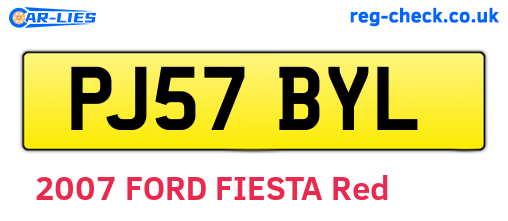 PJ57BYL are the vehicle registration plates.