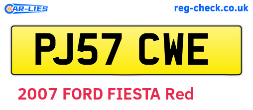 PJ57CWE are the vehicle registration plates.