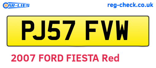 PJ57FVW are the vehicle registration plates.