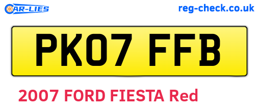 PK07FFB are the vehicle registration plates.