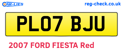 PL07BJU are the vehicle registration plates.