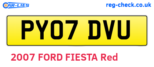 PY07DVU are the vehicle registration plates.
