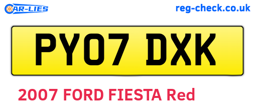 PY07DXK are the vehicle registration plates.