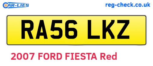 RA56LKZ are the vehicle registration plates.