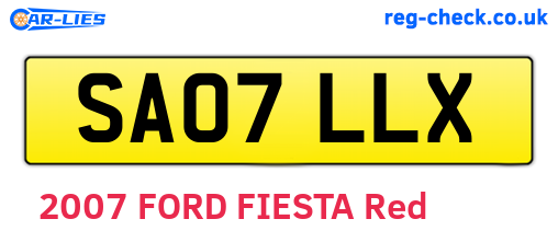 SA07LLX are the vehicle registration plates.