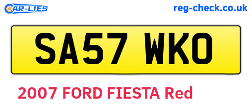 SA57WKO are the vehicle registration plates.