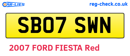 SB07SWN are the vehicle registration plates.