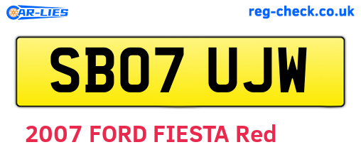 SB07UJW are the vehicle registration plates.