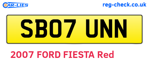 SB07UNN are the vehicle registration plates.
