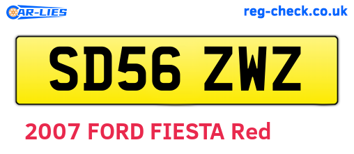 SD56ZWZ are the vehicle registration plates.