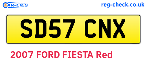 SD57CNX are the vehicle registration plates.