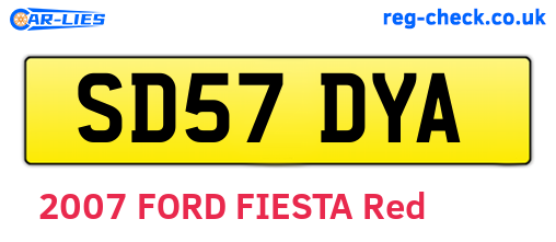 SD57DYA are the vehicle registration plates.