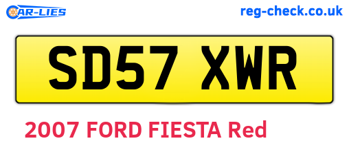 SD57XWR are the vehicle registration plates.