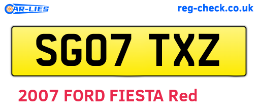 SG07TXZ are the vehicle registration plates.