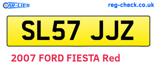 SL57JJZ are the vehicle registration plates.