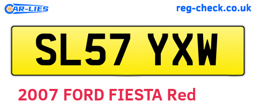 SL57YXW are the vehicle registration plates.