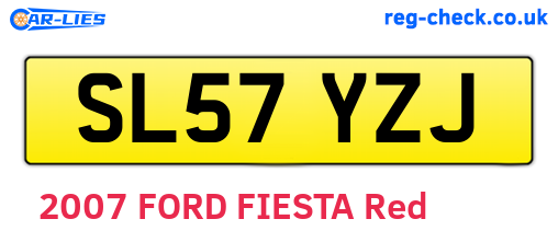 SL57YZJ are the vehicle registration plates.