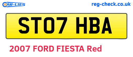 ST07HBA are the vehicle registration plates.