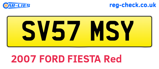 SV57MSY are the vehicle registration plates.