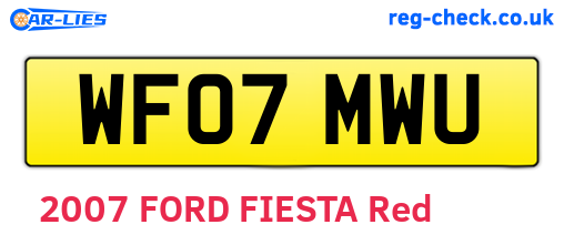 WF07MWU are the vehicle registration plates.