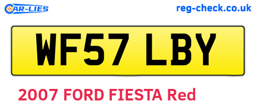 WF57LBY are the vehicle registration plates.